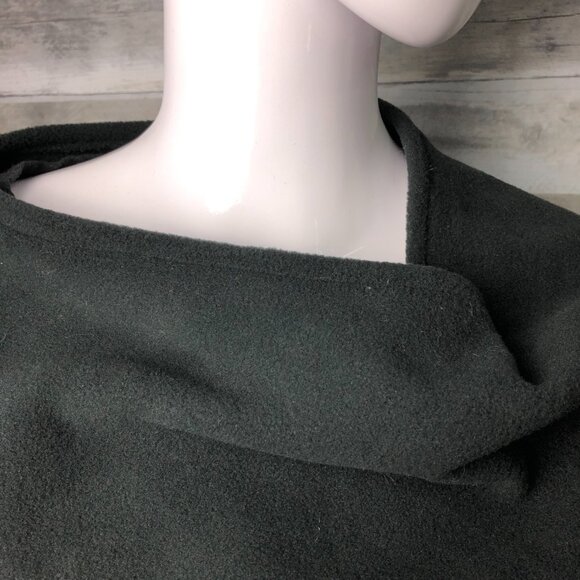 Teal turquoise plaid Open side poncho cover up shawl unisex boho shawl topper - Picture 8 of 10